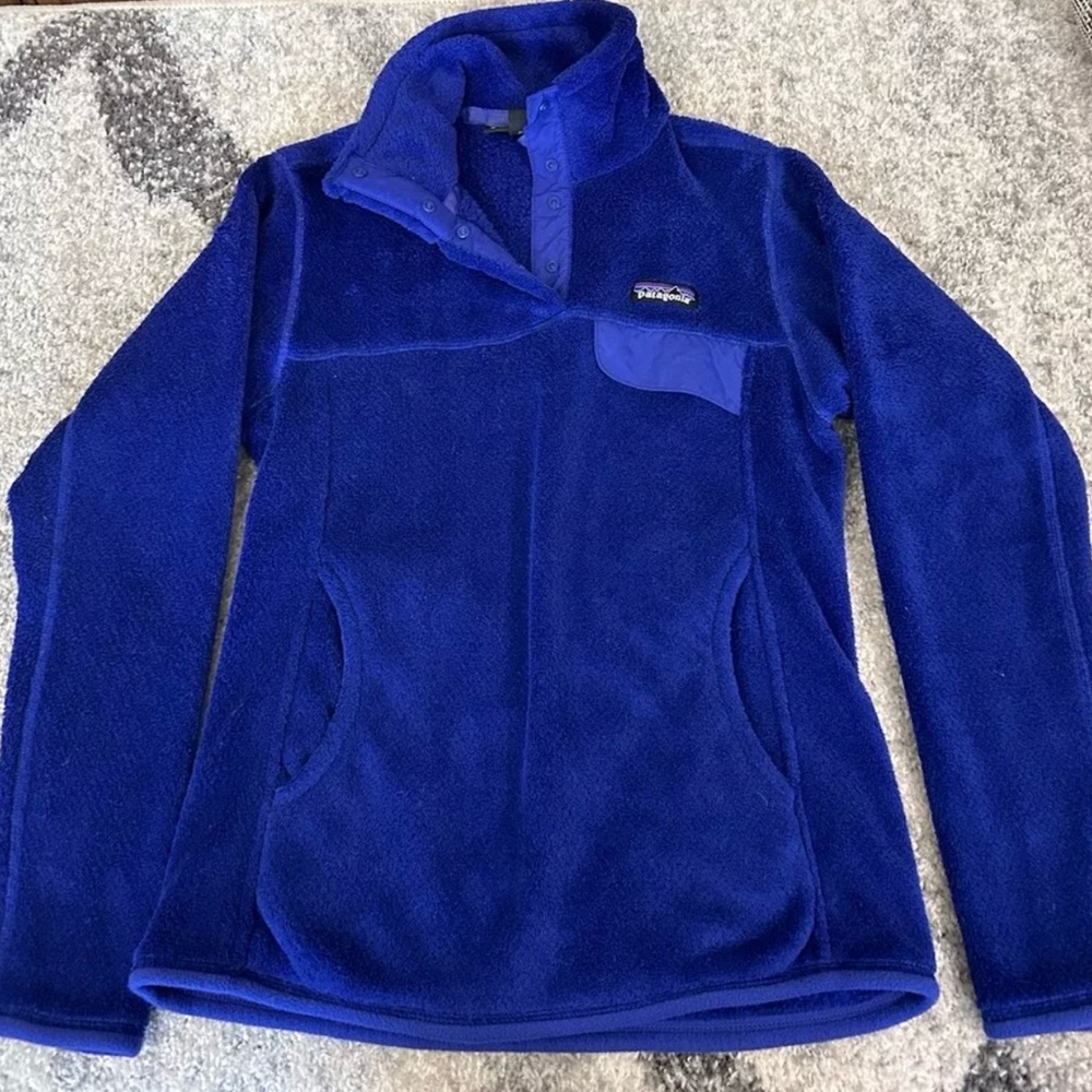 Patagonia Snap T Fleece Pullover Royal Blue Womens Small Jacket